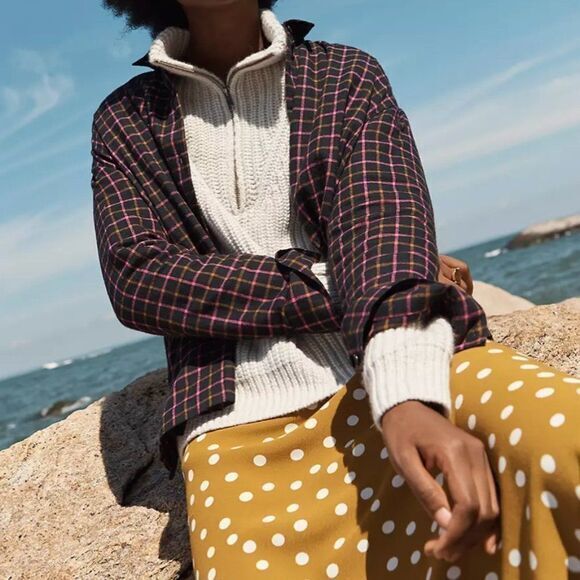 Madewell Flannel Westlake Shirt in Stoppard Plaid, NWT - Picture 2 of 16